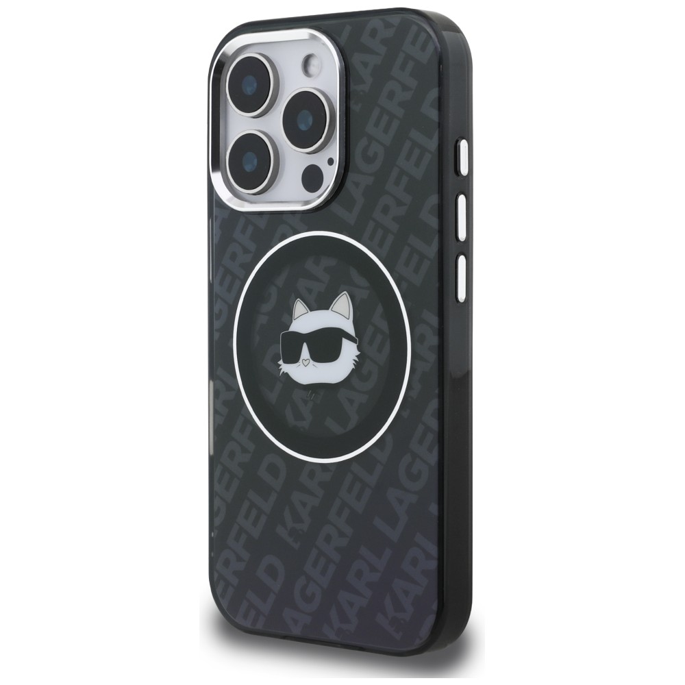Dėklas Karl Lagerfeld IML Choupette Head Logo MagSafe Case for iPhone 16 Pro - Juodas aprašymas - Prekės nuotrauka