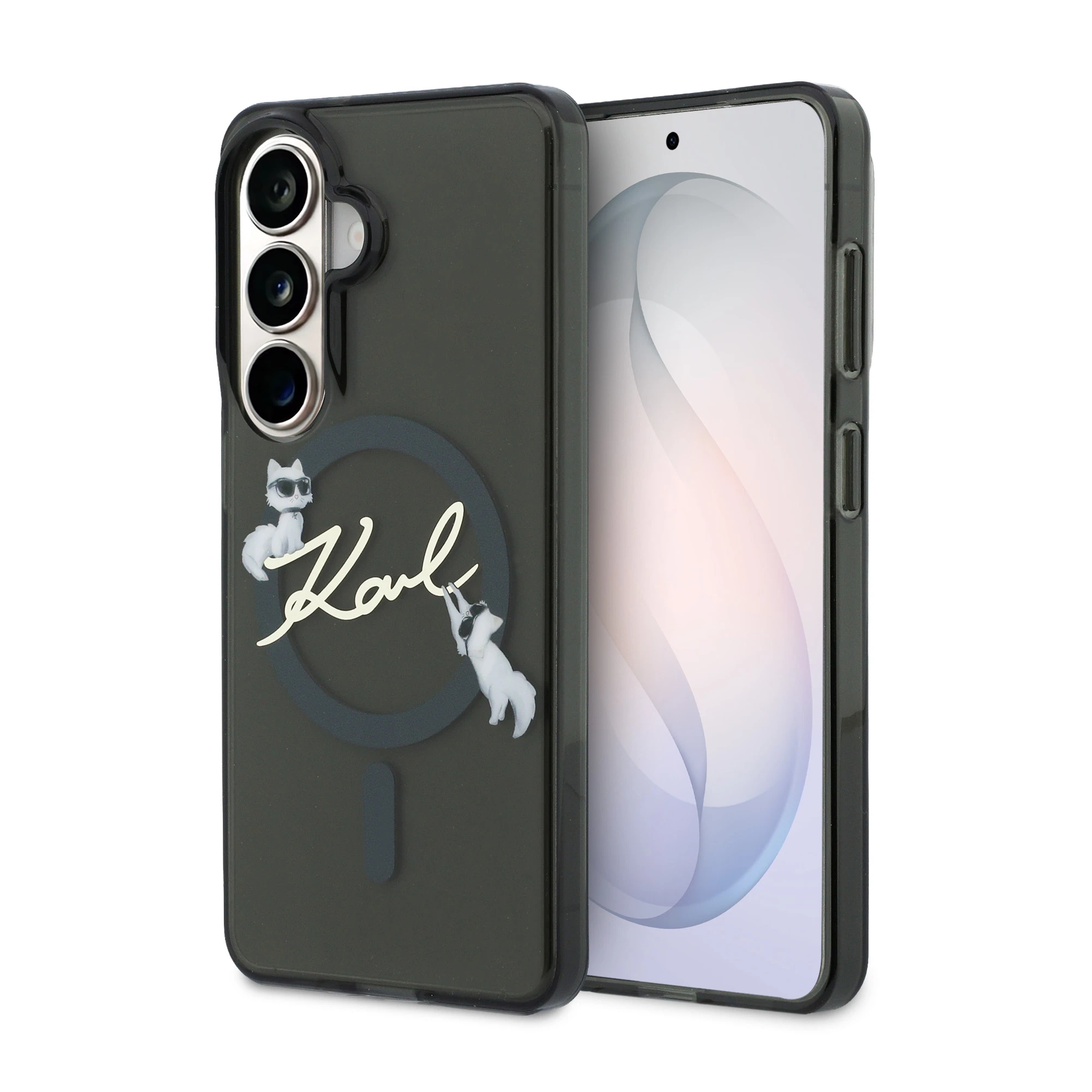 Dėklas Karl Lagerfeld IML KC Script MagSafe do Samsung Galaxy S26+ juoda aprašymas - Prekės nuotrauka
