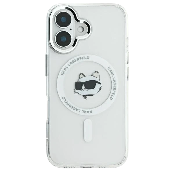 Karl Lagerfeld IML Metal Choupette Head MagSafe Apple iPhone 16 - dėklas telefonui baltos spalvos aprašymas - Prekės nuotrauka Karl Lagerfeld IML Metal Choupette Head MagSafe Apple iPhone 16 - dėklas telefonui baltos spalvos aprašymas - Prekės nuotrauka