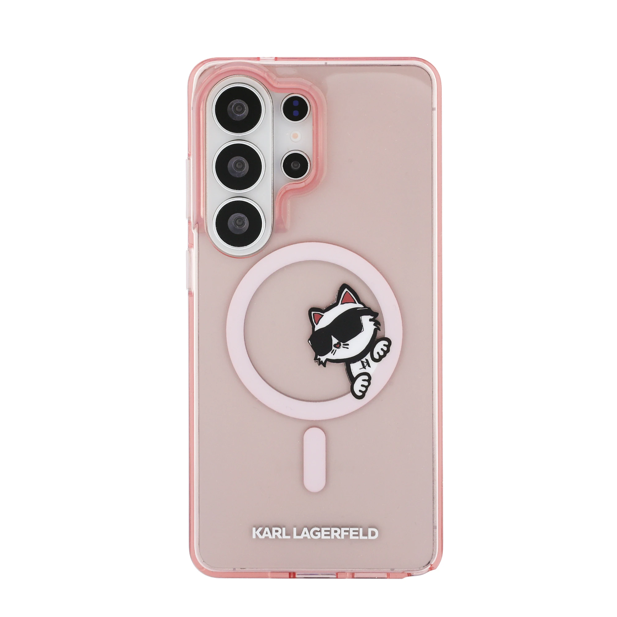 Karl Lagerfeld dėklas, skirtas SAMSUNG S26 Ultra KLHMS26L6HCPSCP (magnetinis IML Peekaboo Choupette dėklas), rožinis aprašymas - Prekės nuotrauka