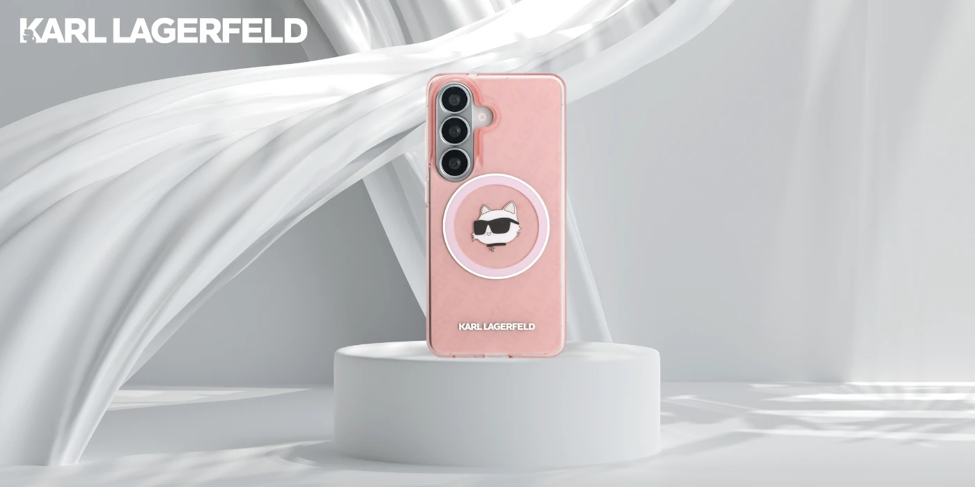 Karl Lagerfeld IML kartotinis „Choupette MagSafe“ dėklas, skirtas „Samsung Galaxy S26“, rožinis aprašymas - Prekės nuotrauka