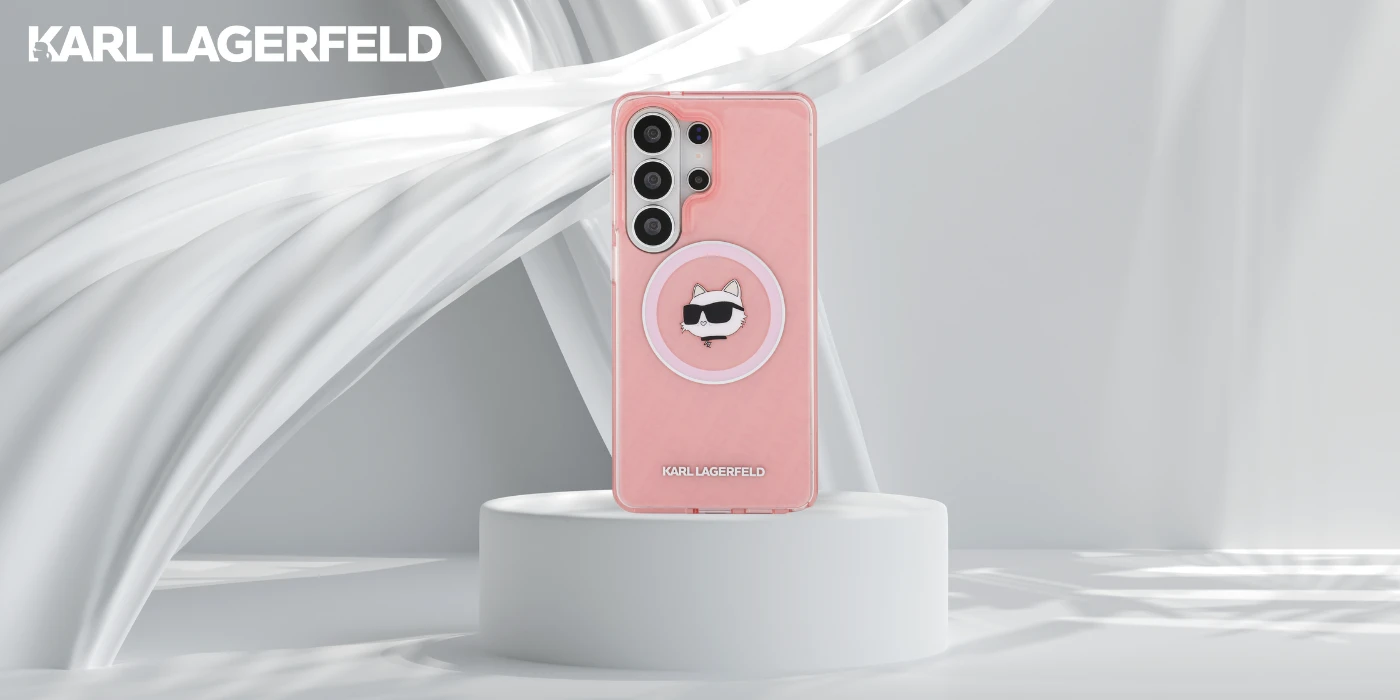 Karl Lagerfeld IML Repeated Choupette MagSafe dėklas, skirtas Samsung Galaxy S26 Ultra, rožinis aprašymas - Prekės nuotrauka