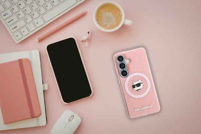 Karl Lagerfeld dėklas, skirtas SAMSUNG S26 Plus KLHMS26MHMKBCHOP (magnetinis IML pasikartojantis logotipas ir figūrėlė) rožinis aprašymas - Prekės nuotrauka