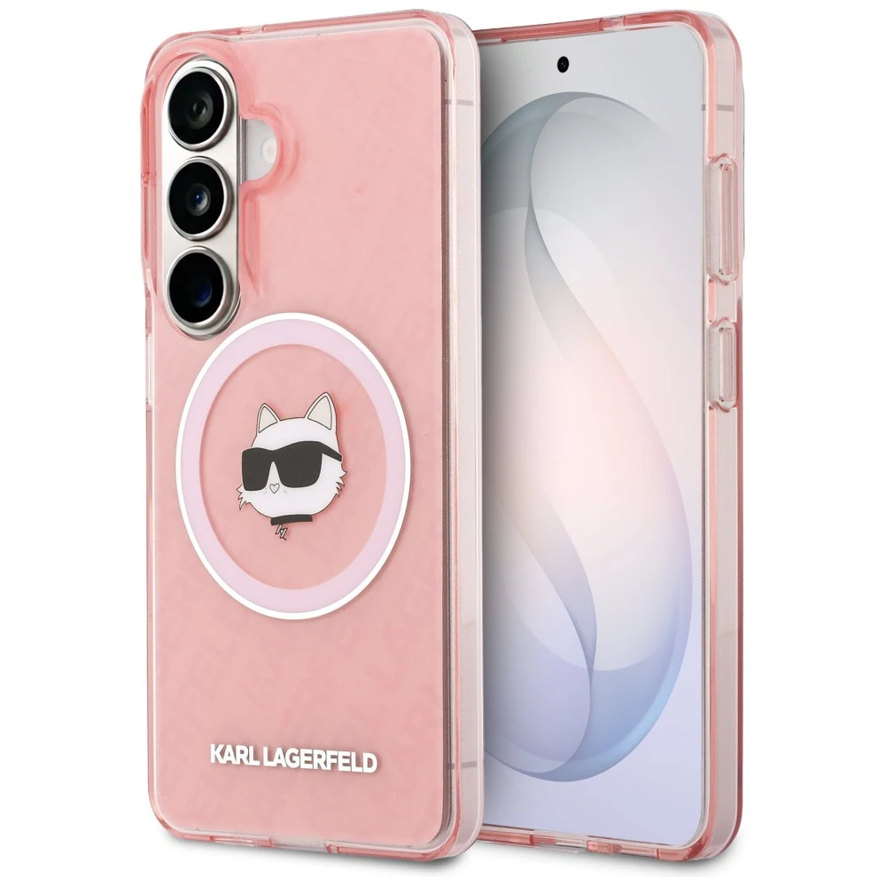 Karl Lagerfeld dėklas, skirtas SAMSUNG S26 Plus KLHMS26MHMKBCHOP (magnetinis IML pasikartojantis logotipas ir figūrėlė) rožinis aprašymas - Prekės nuotrauka