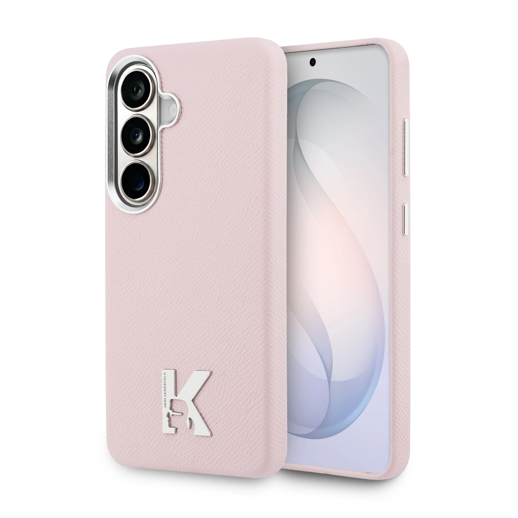 Karl Lagerfeld K metalinis logotipas „MagSafe“ dėklas, skirtas „Samsung Galaxy S26“, rožinis aprašymas - Prekės nuotrauka