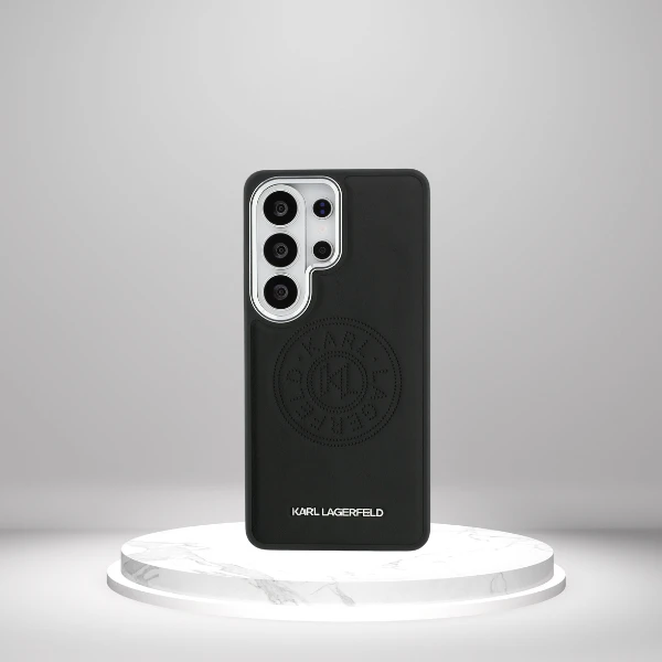 Karl Lagerfeld perforuotas KL MagSafe dėklas, skirtas „Samsung Galaxy S26 Ultra“, juodas aprašymas - Prekės nuotrauka