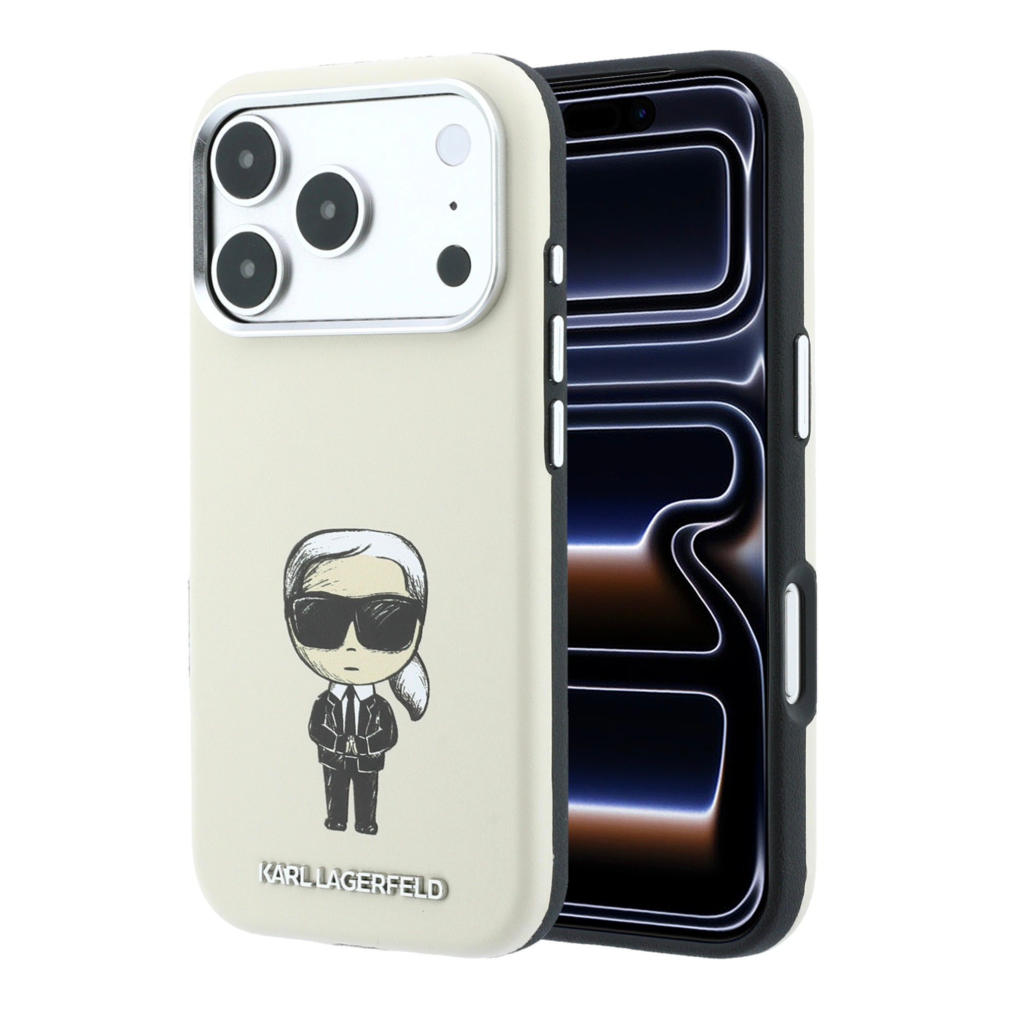 Karl Lagerfeld Smooth Ikonik Sketch MagSafe dėklas, skirtas iPhone 18 Pro / 17 Pro - smėlio spalvos aprašymas - Prekės nuotrauka