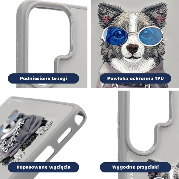 „Nimmy“ akiniai nuo saulės, šaunus šuns dėklas, skirtas „Samsung Galaxy S26 Ultra“, pilkas aprašymas - Prekės nuotrauka