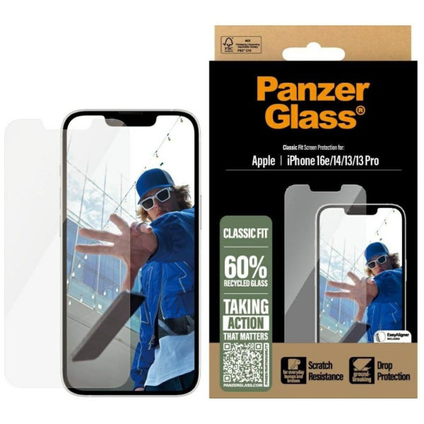 Panzer Glass Apsauginis stiklas PanzerGlass Classic Fit į Apple iPhone 16e aprašymas - Prekės nuotrauka Panzer Glass Apsauginis stiklas PanzerGlass Classic Fit į Apple iPhone 16e aprašymas - Prekės nuotrauka