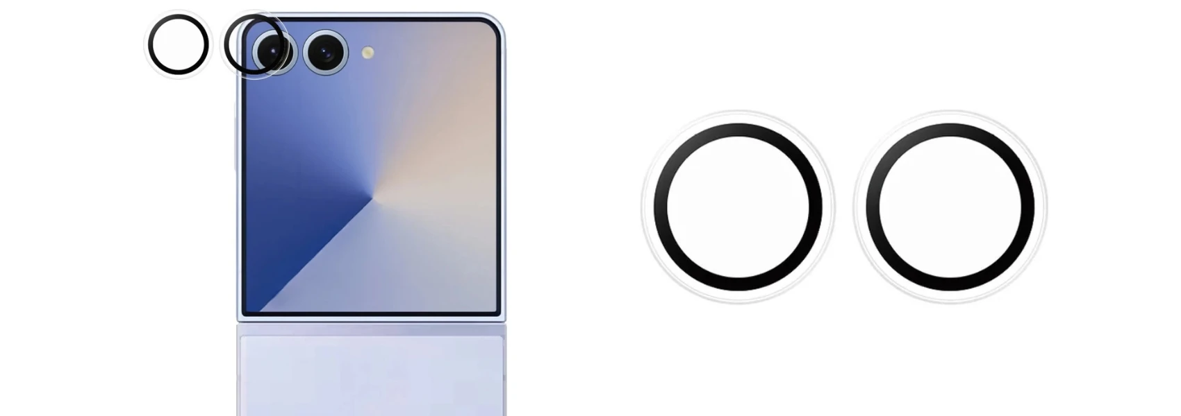 Panzer Glass Grūdintas stiklas na objektyvas PanzerGlass Hoops do Samsung Galaxy Z Flip7 aprašymas - Prekės nuotrauka
