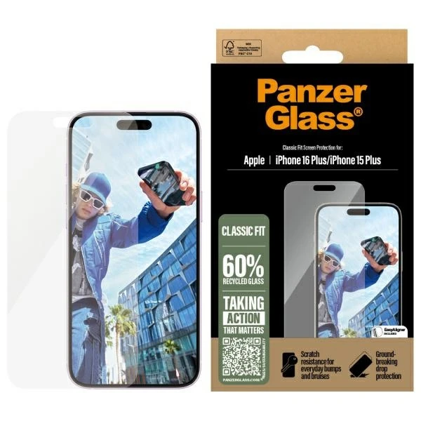 Panzer Glass Apple iPhone 15 Plus/16 Plus Classic Fit Glass iš PanzerGlass aprašymas - Prekės nuotrauka Panzer Glass Apple iPhone 15 Plus/16 Plus Classic Fit Glass iš PanzerGlass aprašymas - Prekės nuotrauka