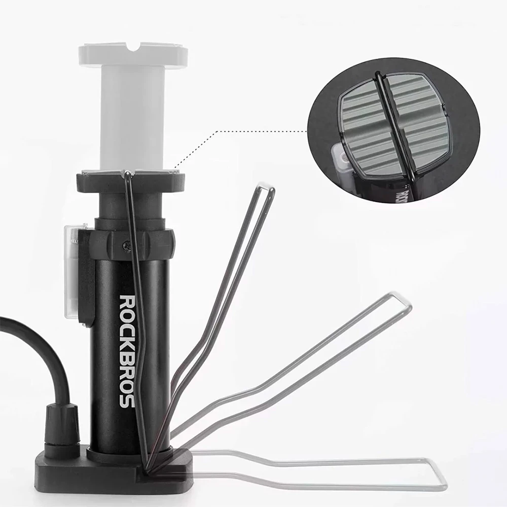 Rockbros 42610002001 floor bicycle pompa with pressure gauge – juodos spalvos aprašymas - Prekės nuotrauka