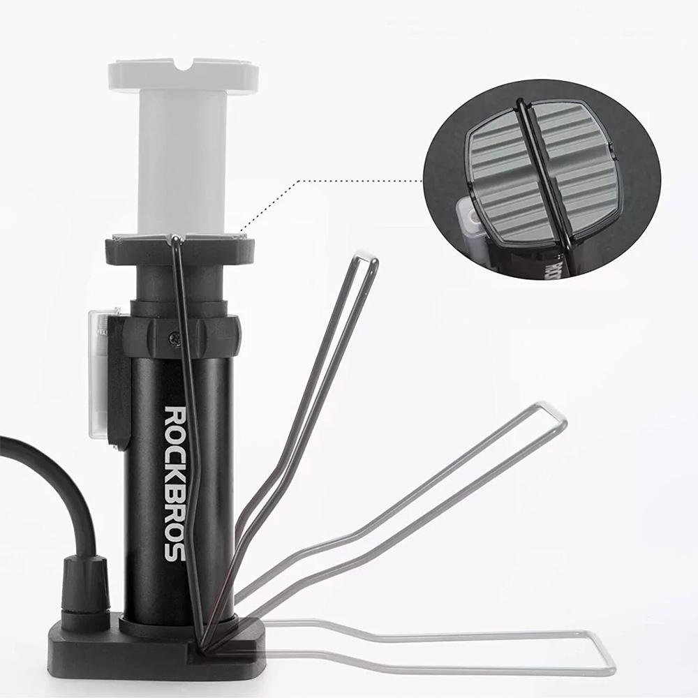 Rockbros 42610002001 floor bicycle pump with pressure gauge - juodas - OUTLET aprašymas - Prekės nuotrauka