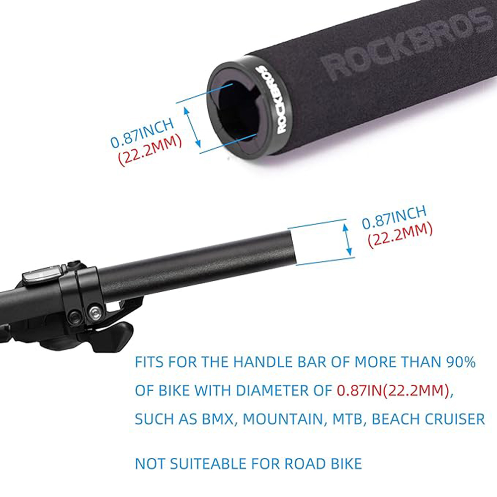 Rockbros BT1001GNBK sponge bicycle handlebar grips – žalias and juodos spalvos aprašymas - Prekės nuotrauka
