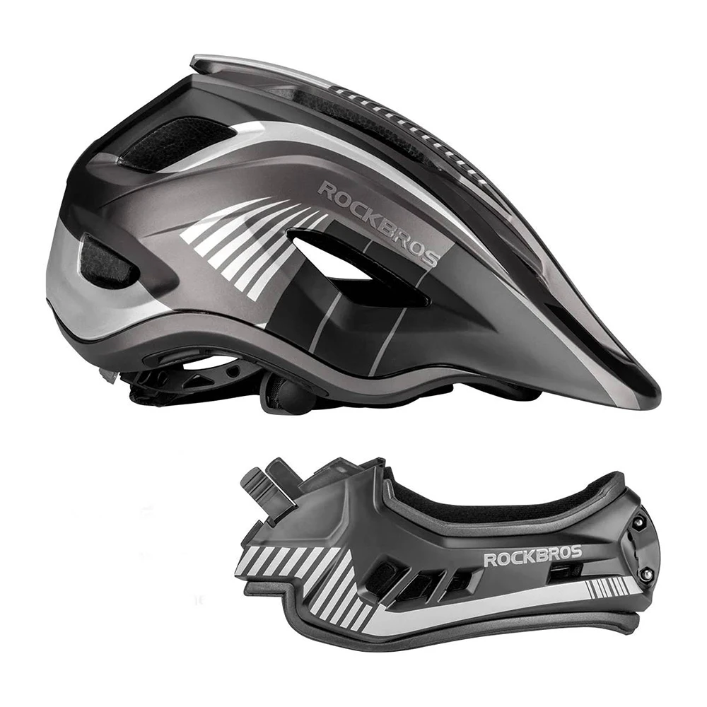 Rockbros TT-32SBTG-S children’s bicycle helmet with removable chinbar, dydis S – pilkos spalvos aprašymas - Prekės nuotrauka Rockbros TT-32SBTG-S children’s bicycle helmet with removable chinbar, dydis S – pilkos spalvos aprašymas - Prekės nuotrauka