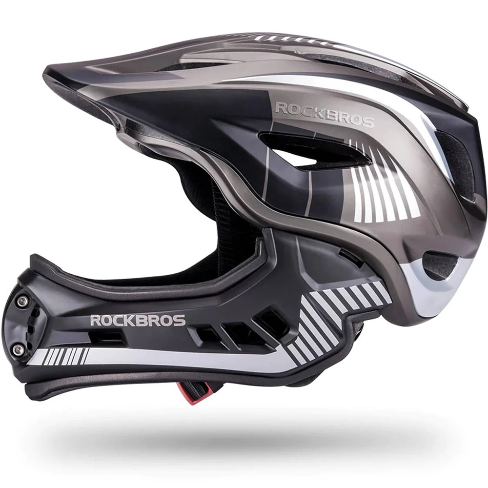 Rockbros TT-32SBTG-S children’s bicycle helmet with removable chinbar, dydis S – pilkos spalvos aprašymas - Prekės nuotrauka Rockbros TT-32SBTG-S children’s bicycle helmet with removable chinbar, dydis S – pilkos spalvos aprašymas - Prekės nuotrauka