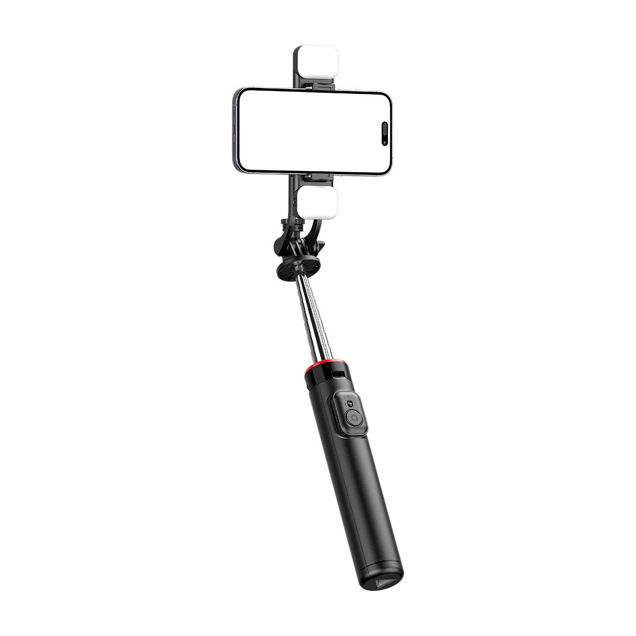 Hurtel Asmenukių lazda WC13YDS telescopic tripod 1.3m with double lamp and phone holder – juodos spalvos aprašymas - Prekės nuotrauka Hurtel Asmenukių lazda WC13YDS telescopic tripod 1.3m with double lamp and phone holder – juodos spalvos aprašymas - Prekės nuotrauka