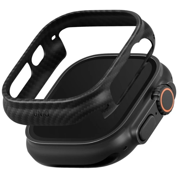 UNIQ Keva Verge dėklas, skirtas Apple Watch Ultra / Ultra 2 / Ultra 3 49 mm, juodas aprašymas - Prekės nuotrauka