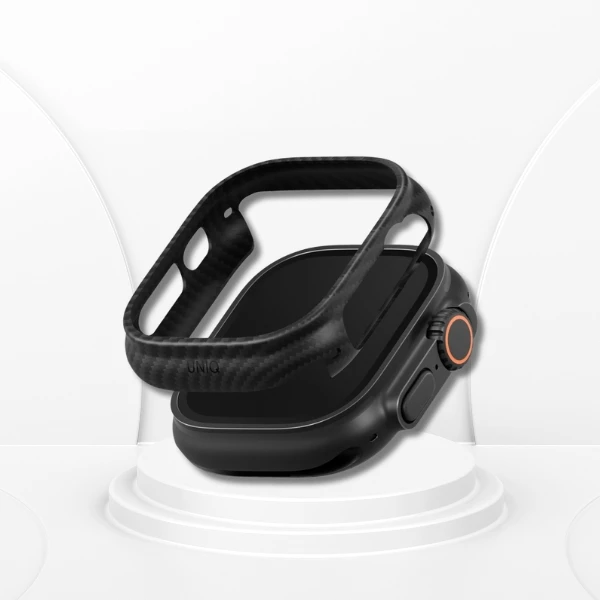 UNIQ Keva Verge dėklas, skirtas Apple Watch Ultra / Ultra 2 / Ultra 3 49 mm, juodas aprašymas - Prekės nuotrauka