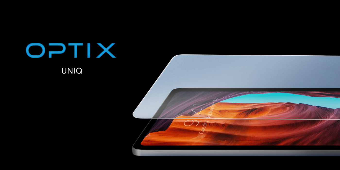 uniq-optix-clear tempered glass with applicator