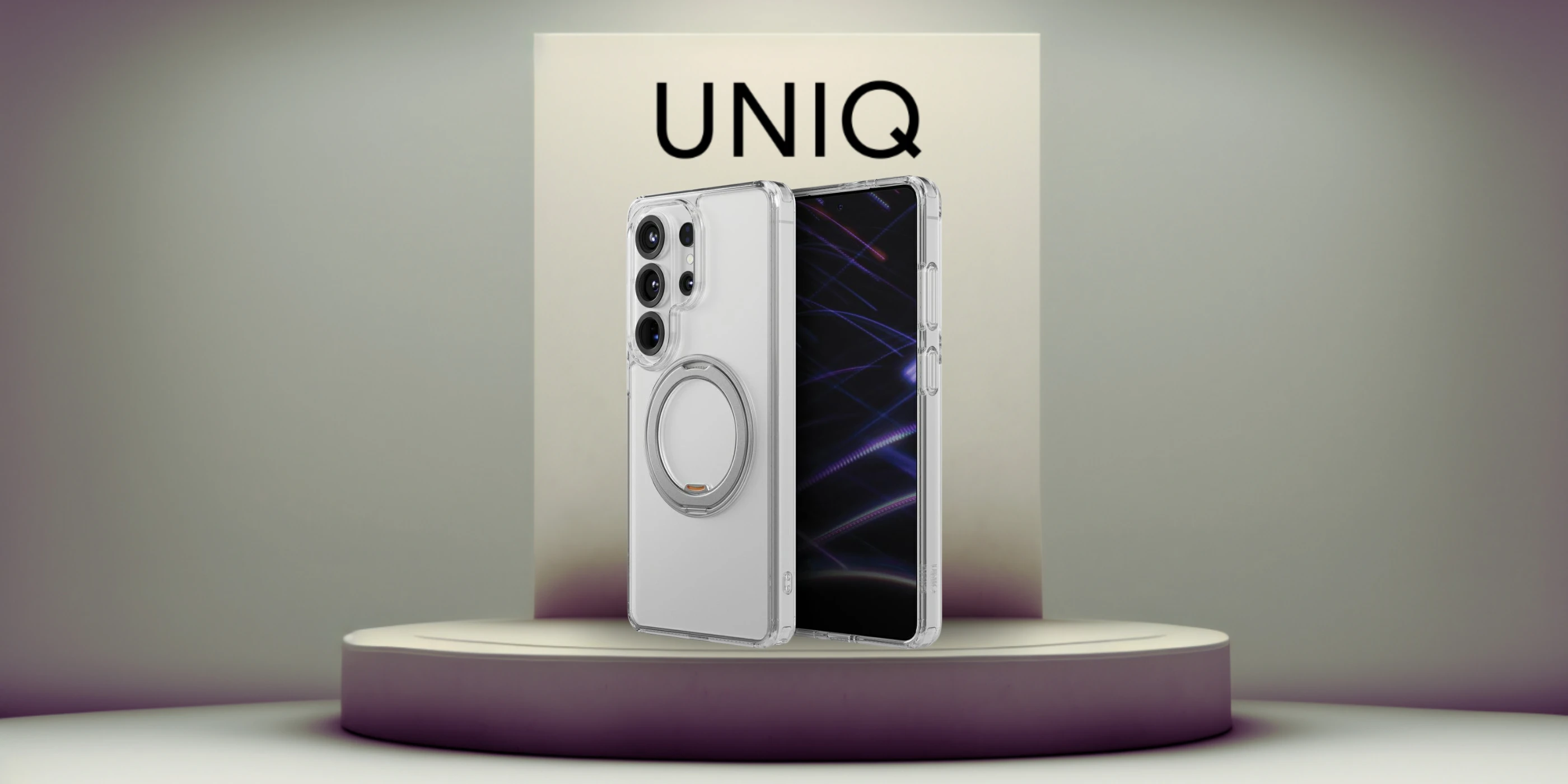 UNIQ Swivix dėklas, skirtas Samsung Galaxy S26 Ultra, 360° besisukantis stovas, skaidrus aprašymas - Prekės nuotrauka