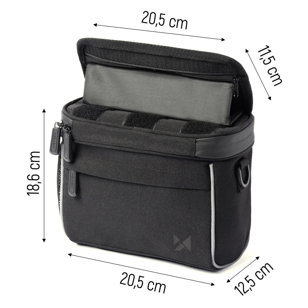 Wozinsky bicycle handlebar bag bike shoulder bag juodos spalvos (WBHBB-01) aprašymas - Prekės nuotrauka Wozinsky bicycle handlebar bag bike shoulder bag juodos spalvos (WBHBB-01) aprašymas - Prekės nuotrauka