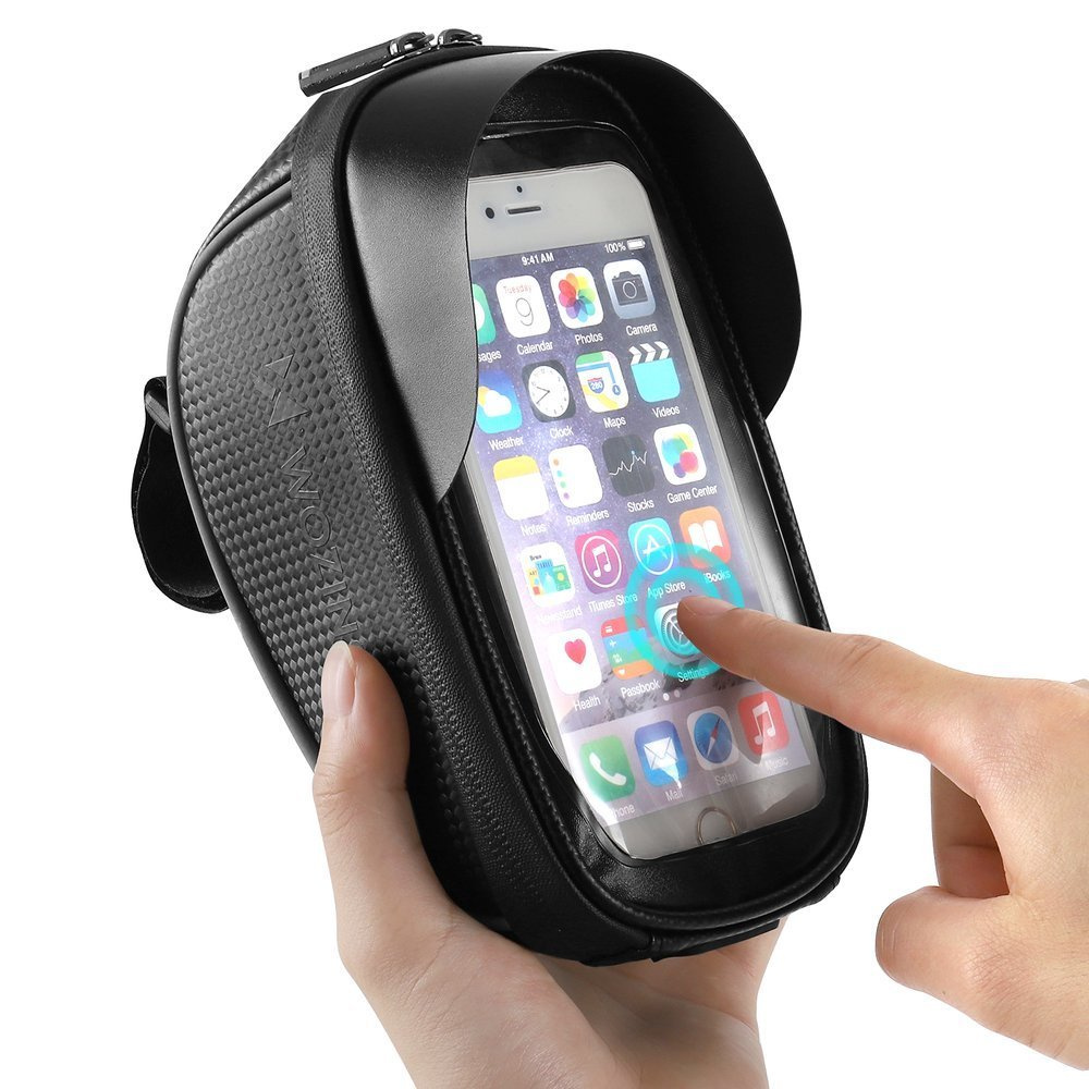 Wozinsky bike handlebar bag with phone case 1l juodos spalvos (WBB16BK) aprašymas - Prekės nuotrauka Wozinsky bike handlebar bag with phone case 1l juodos spalvos (WBB16BK) aprašymas - Prekės nuotrauka