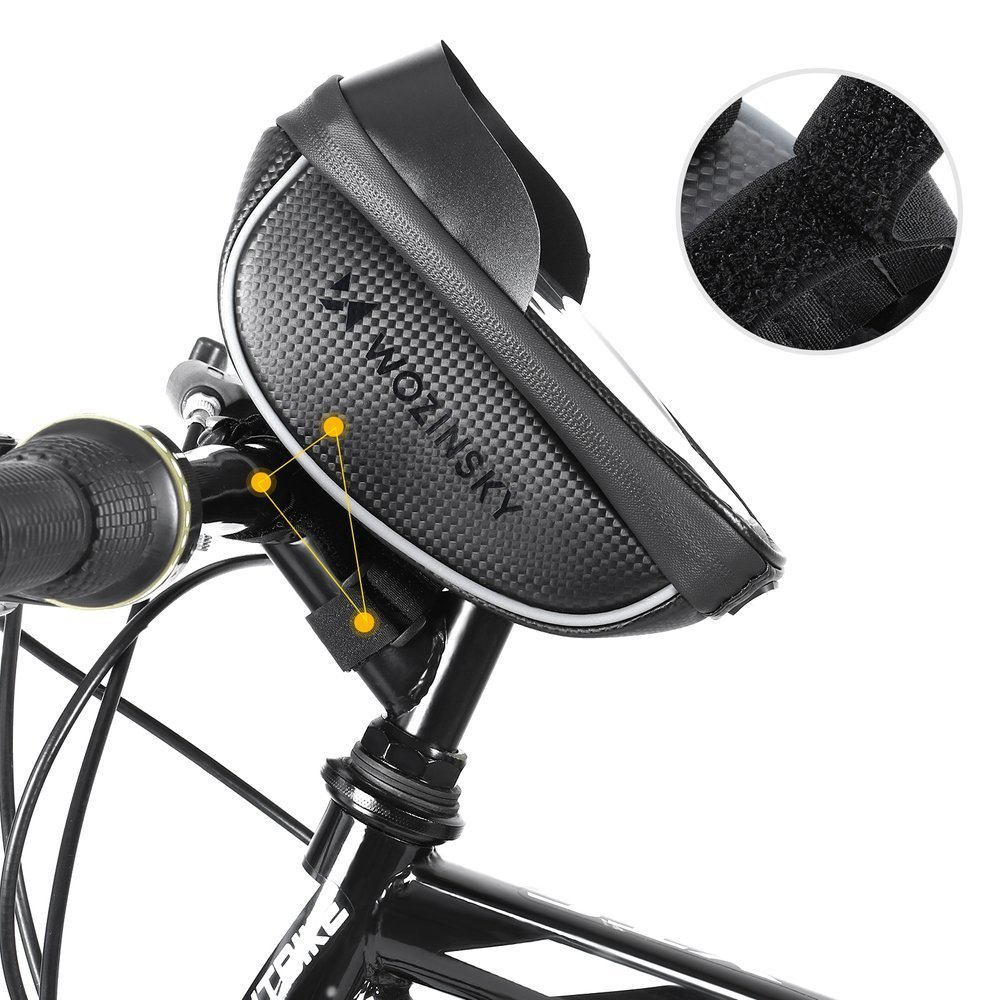 Wozinsky bike handlebar bag with phone case 1l juodos spalvos (WBB16BK) aprašymas - Prekės nuotrauka Wozinsky bike handlebar bag with phone case 1l juodos spalvos (WBB16BK) aprašymas - Prekės nuotrauka