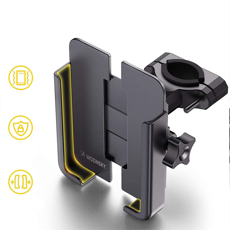 Wozinsky metal bicycle phone holder, scooters juodas (WBHBK3) - OUTLET aprašymas - Prekės nuotrauka