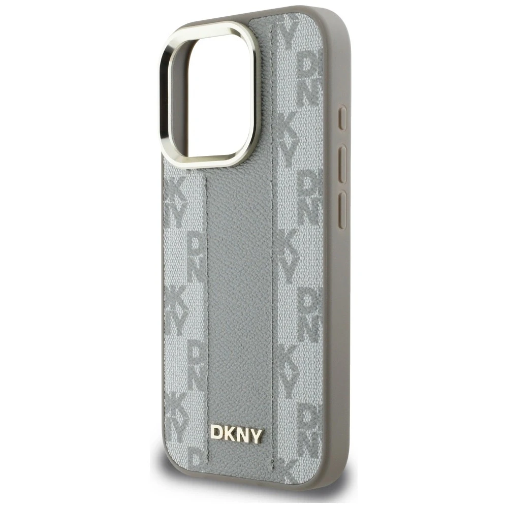 Dėklas DKNY Checkered Pattern Magsafe iPhone 16 Pro Max Case - rusvai gelsvas