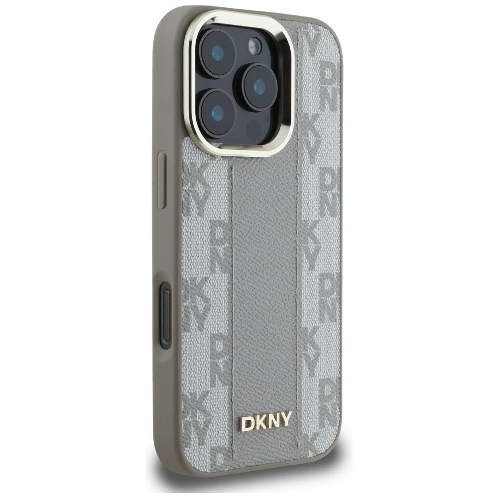Dėklas DKNY Checkered Pattern Magsafe iPhone 16 Pro Case - rusvai gelsvas