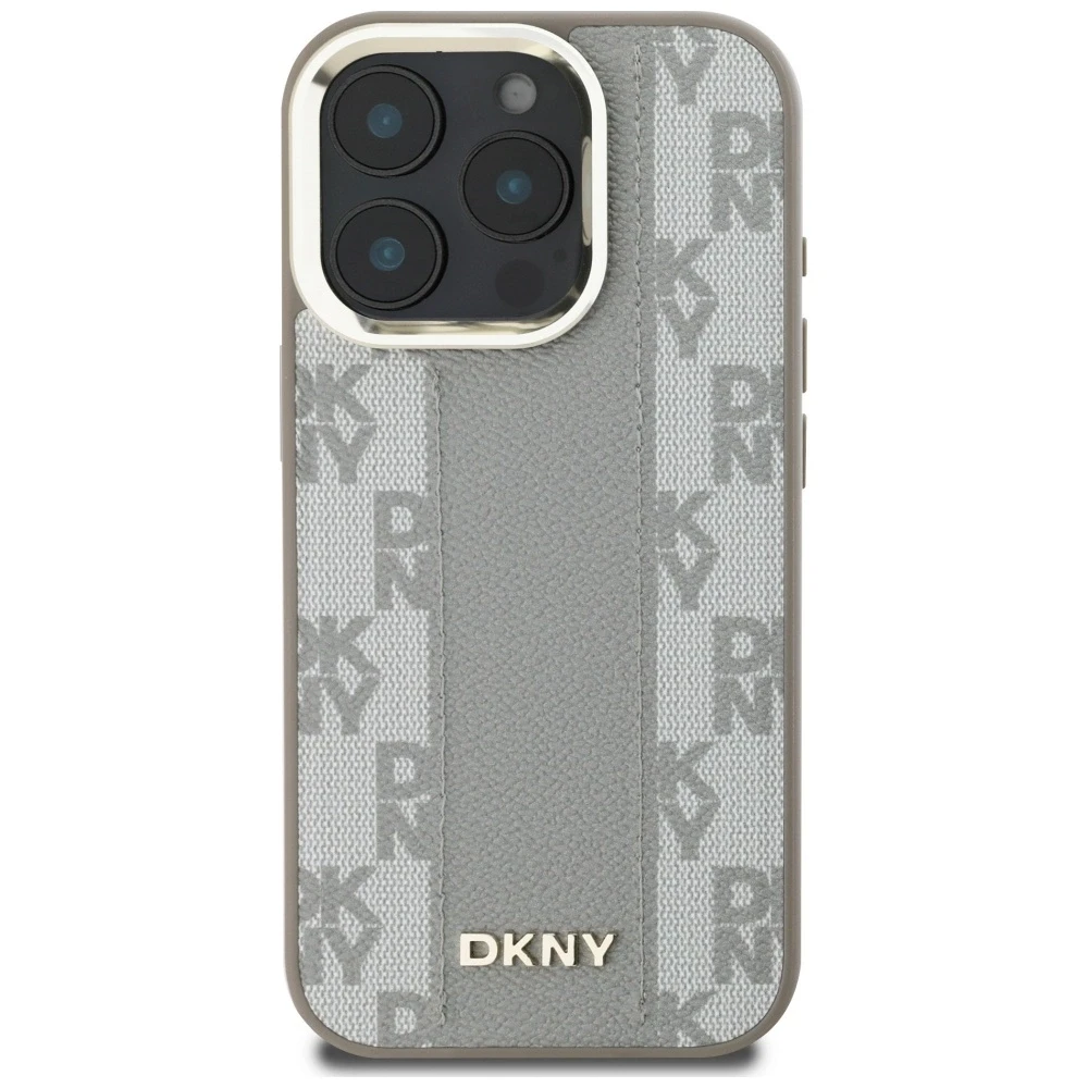 Dėklas DKNY Checkered Pattern Magsafe iPhone 16 Pro Case - rusvai gelsvas