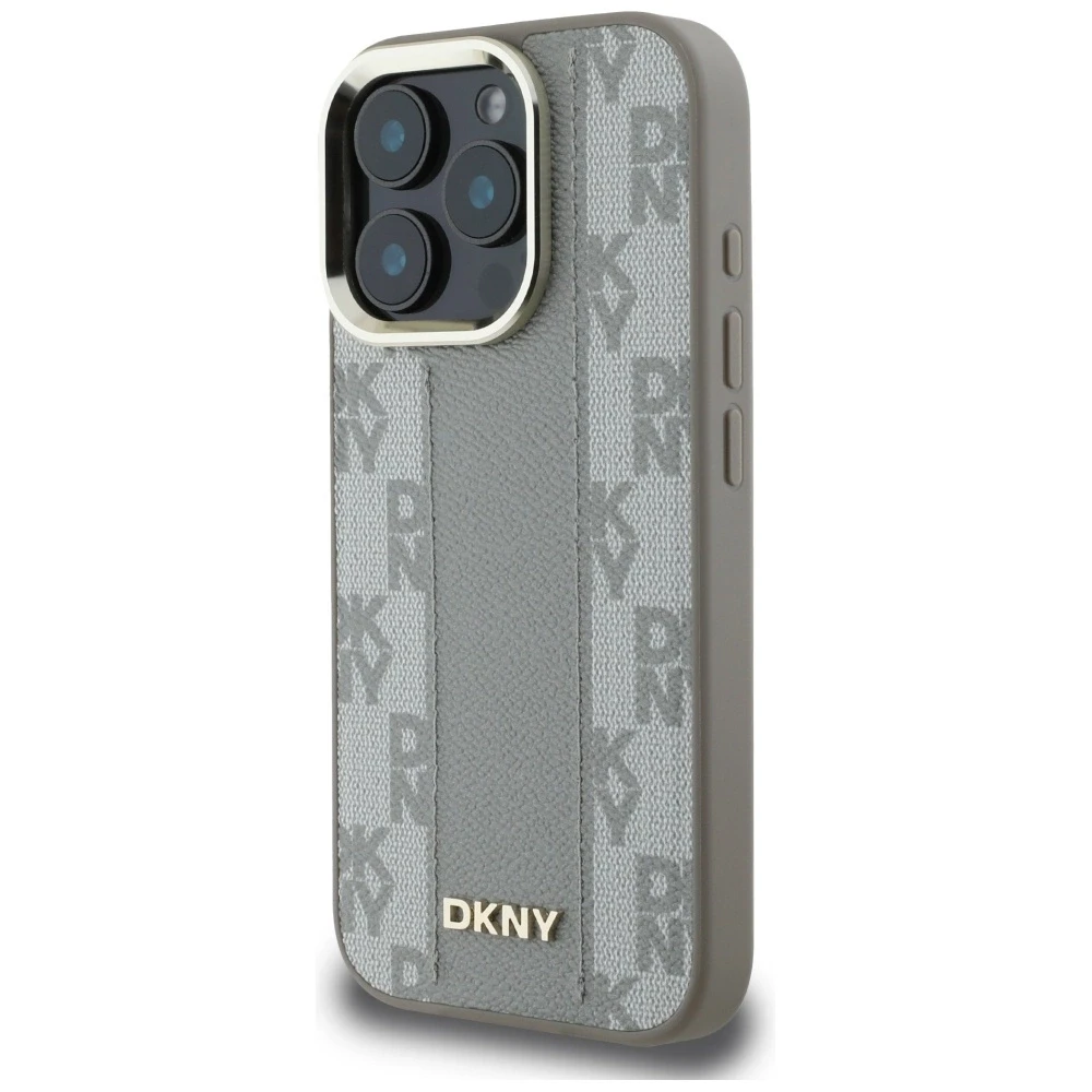 Dėklas DKNY Checkered Pattern Magsafe iPhone 16 Pro Case - rusvai gelsvas