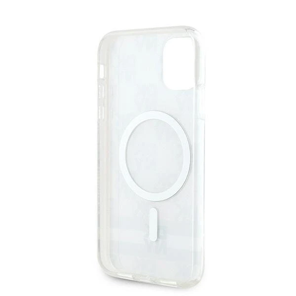 DKNY DKHMN61HCPTSE Apple iPhone 11 Xr 6.1 inch beige kietas dėklas IML Checkered Mono Pattern & Printed Strip