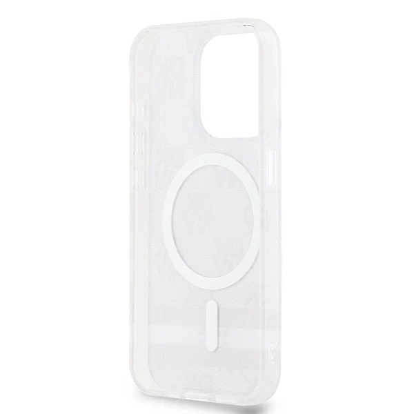 DKNY DKHMP14LHCPTSK Apple iPhone 14 Pro 6.1 inch juodos spalvos kietas dėklas IML Checkered Mono Pattern & Printed Strip