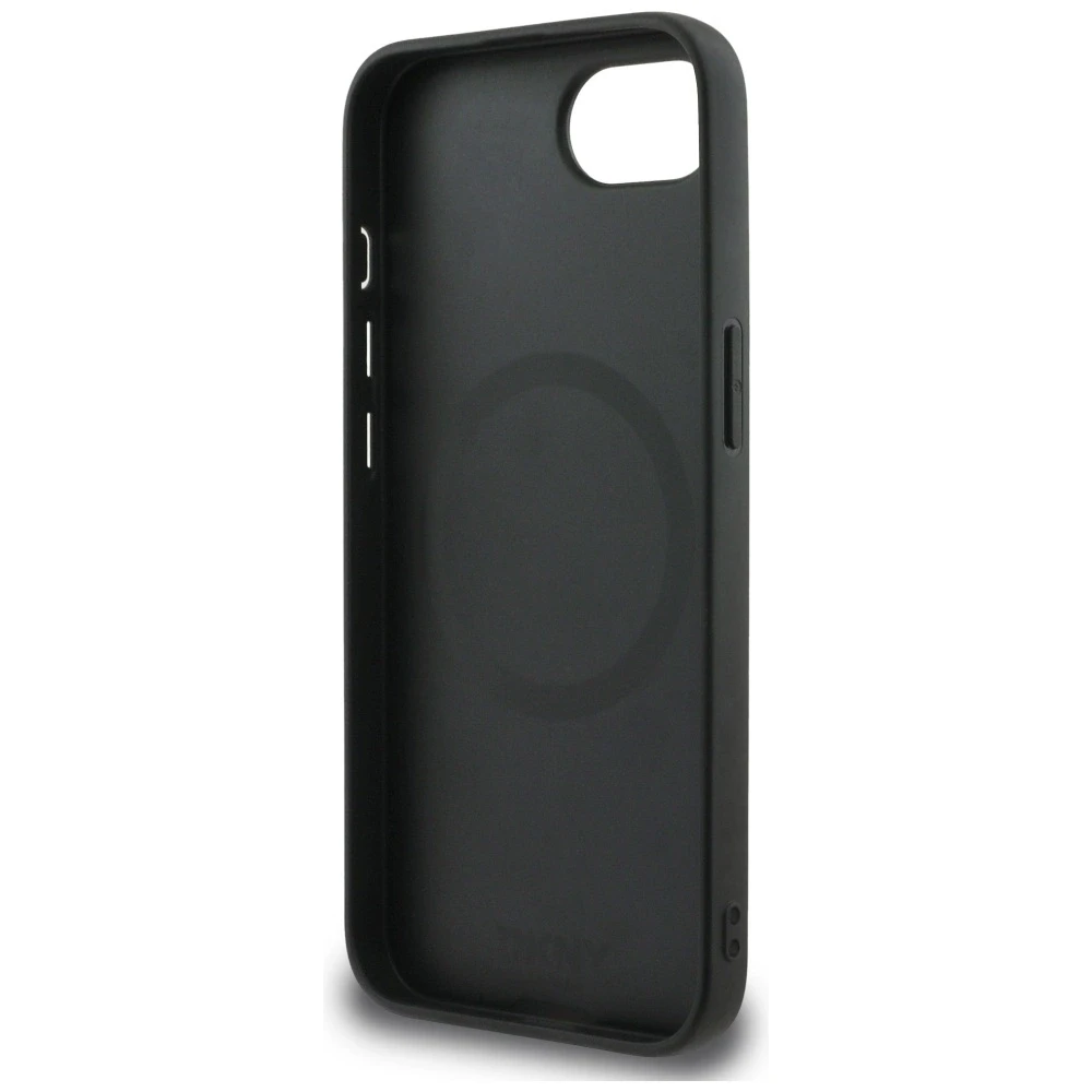 DKNY odinis languotas monofoninis dėklas MagSafe iPhone 16e - Juodas