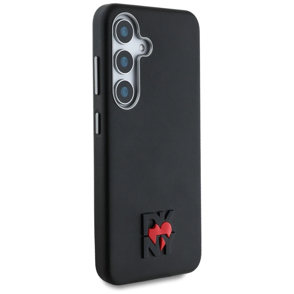 Dėklas DKNY Leather Heart of NY Samsung Galaxy S25 juodos spalvos