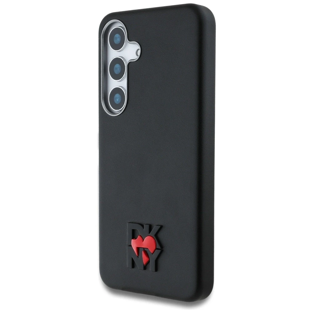 Dėklas DKNY Leather Heart of NY Samsung Galaxy S25 juodos spalvos