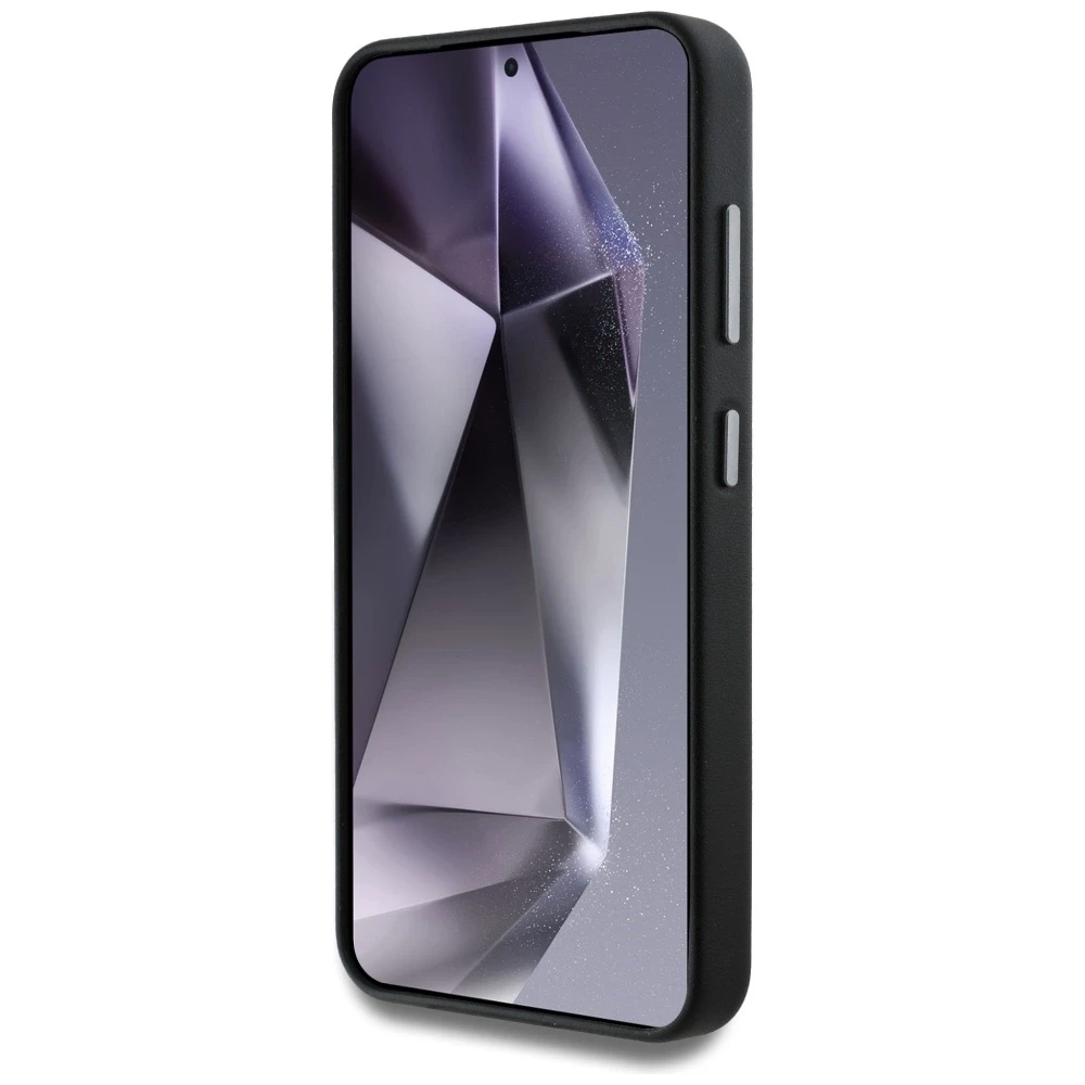 Dėklas DKNY Leather Heart of NY Samsung Galaxy S25 juodos spalvos