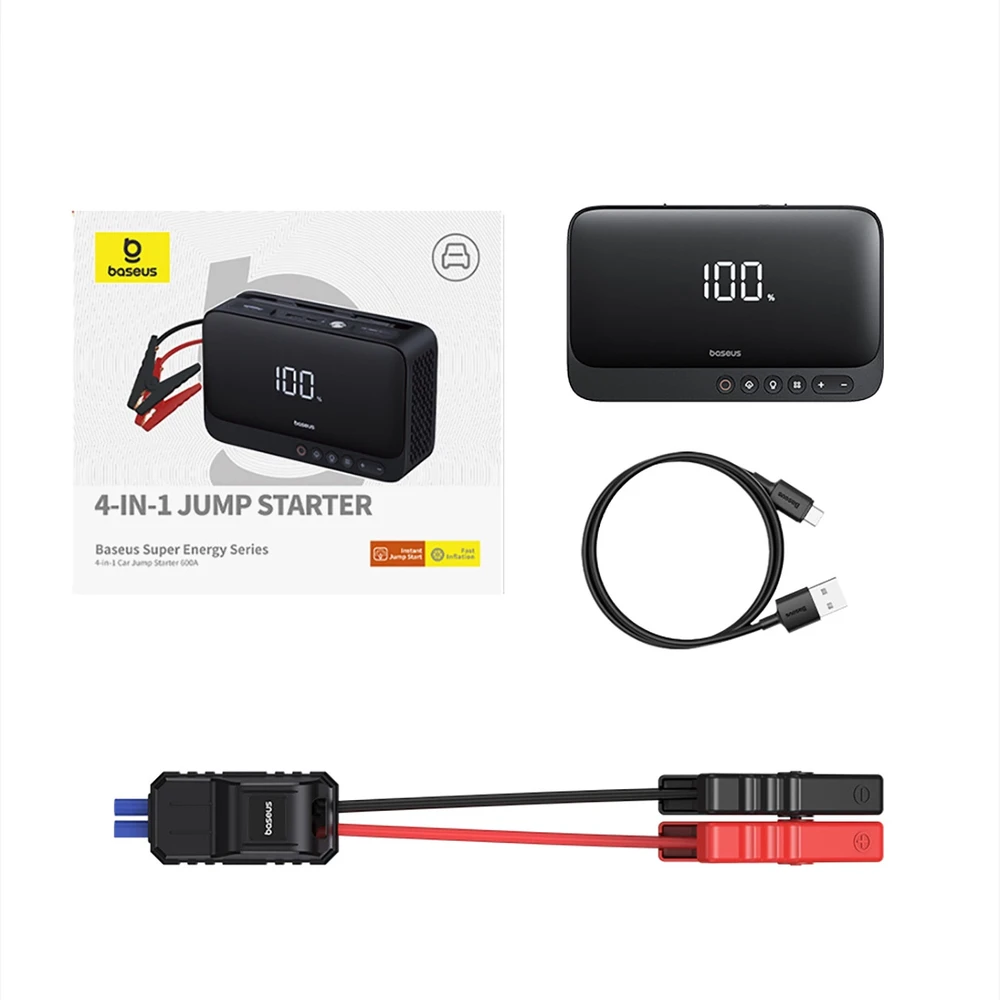 Drėkintuvas Powerbank/Car Jump Starter Baseus Super Energy, 600A (juoda)