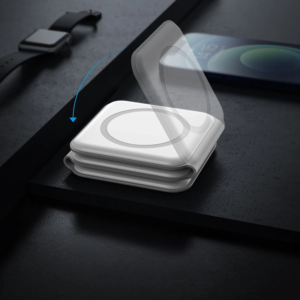 Įkroviklis indukcinė 3w1 Dudao A11N 15W - balta + kabelis USB-C / USB-C