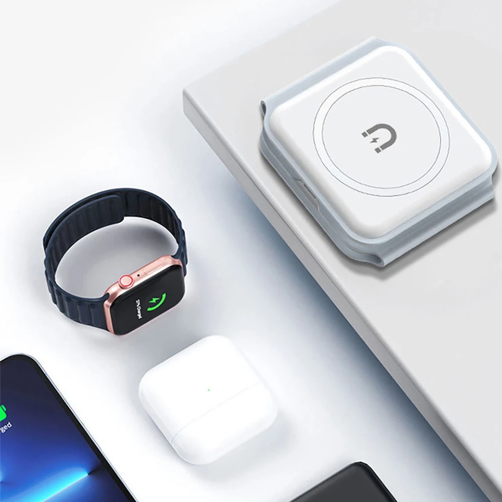 Įkroviklis indukcinė 3w1 Dudao A11N 15W - balta + kabelis USB-C / USB-C