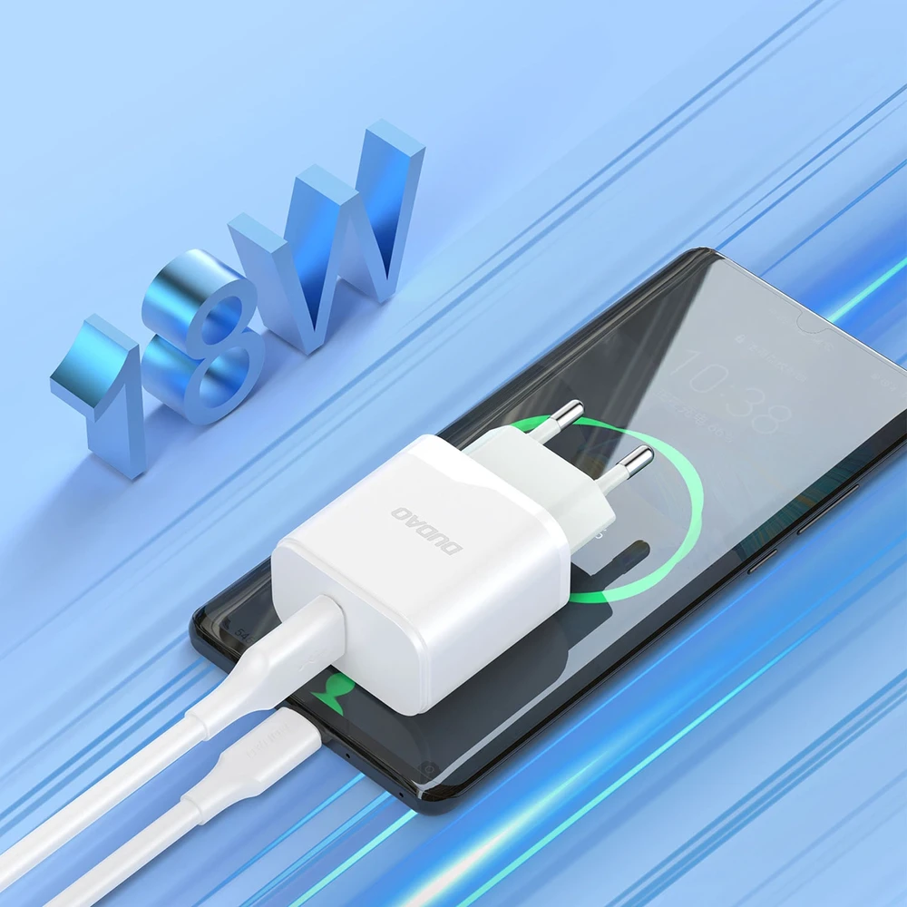 Dudao A20EU USB-A 18W network įkroviklis – baltos spalvos
