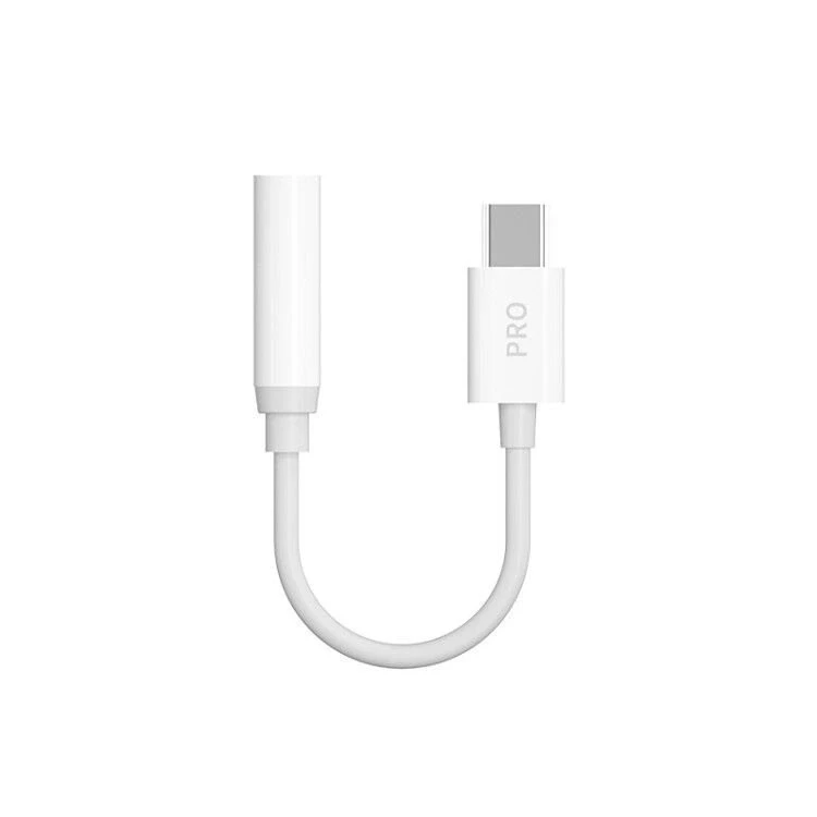 Dudao garso adapterio ausinių adapteris nuo C tipo USB iki mini lizdo 3,5 mm baltas (L16CPo baltas)