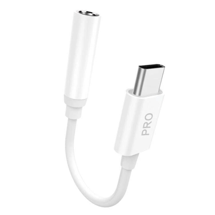 Dudao garso adapterio ausinių adapteris nuo C tipo USB iki mini lizdo 3,5 mm baltas (L16CPo baltas)