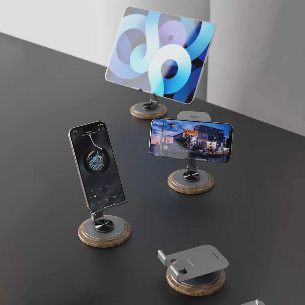 Dudao F17M 360° metalinis telefono stovas – pilkos spalvos