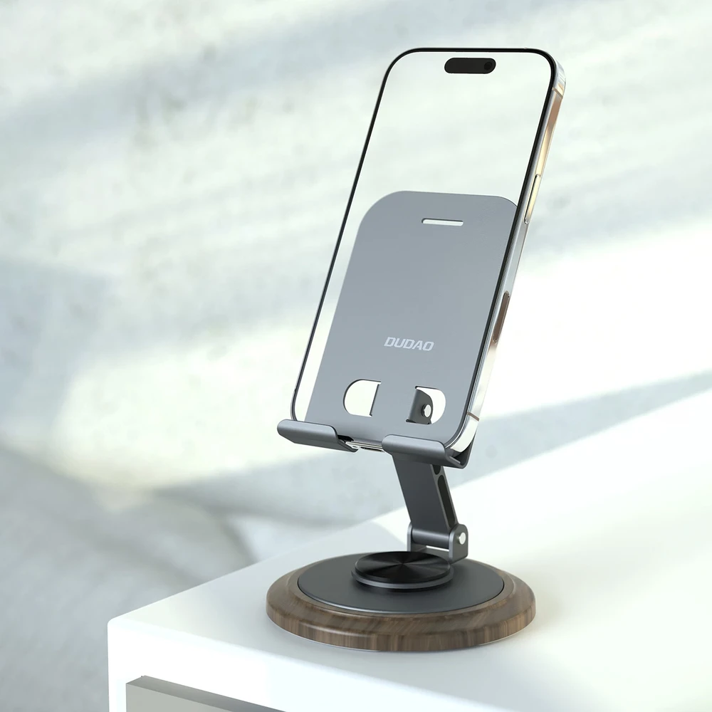 Dudao F17M 360° metalinis telefono stovas – pilkos spalvos
