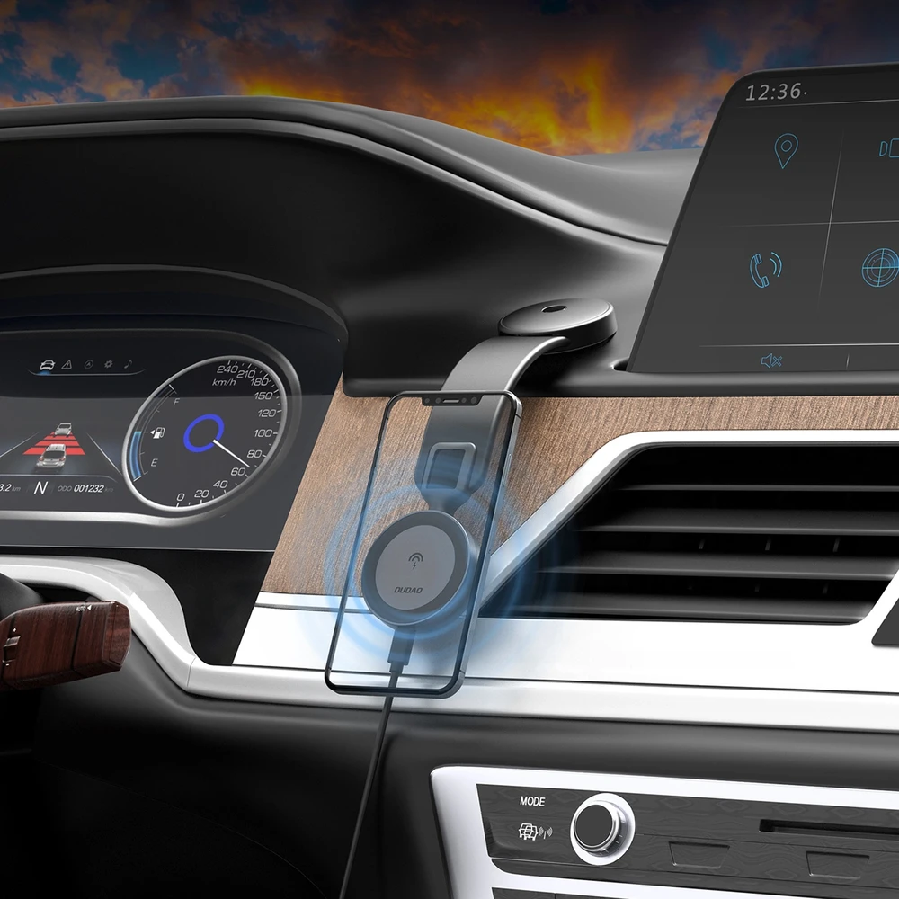Dudao F21 Pro 15W MagSafe indukcinis automobilinis įkroviklis – Juodas