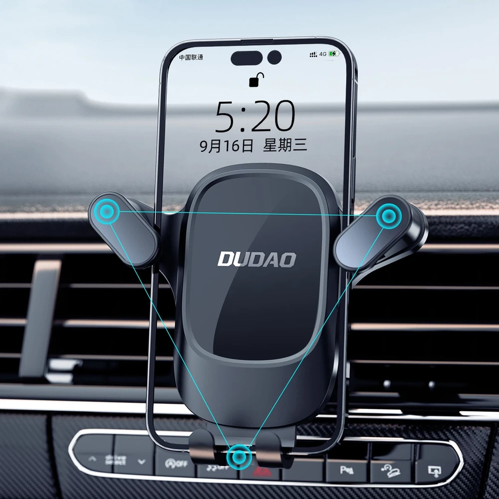 Dudao F5Pro air vent car phone holder – juodos spalvos
