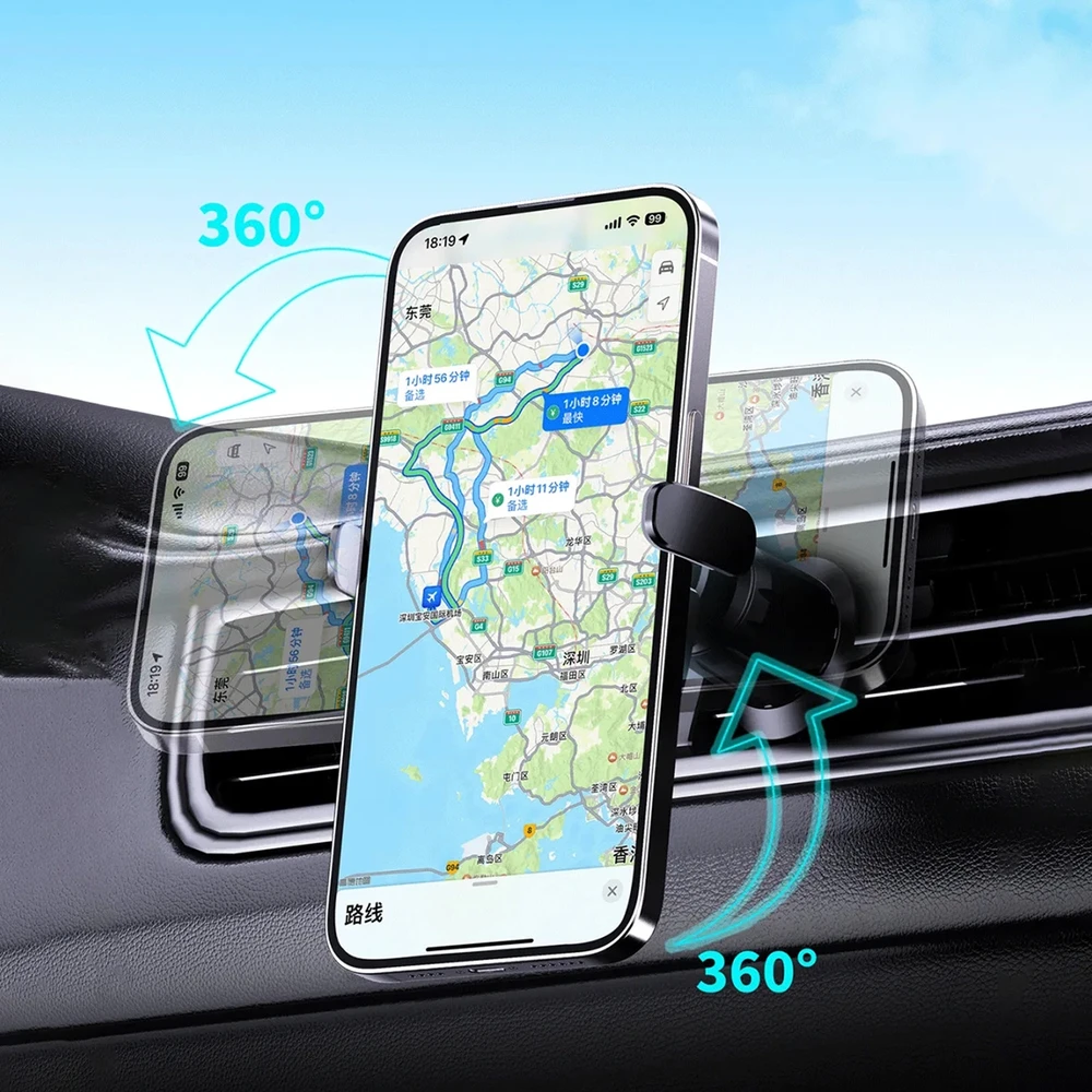 Dudao FW11 automobilinis telefono laikiklis su 15W indukciniu įkrovikliu oro grotelėms / cockpit – juodos spalvos